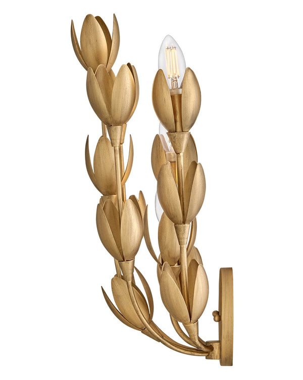 Flora 7" Three Lights Medium Sconce, Burnished Gold