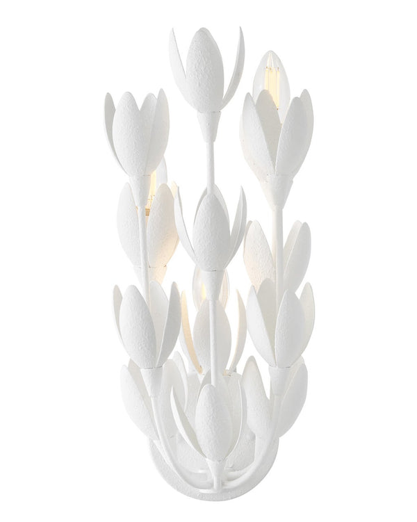 Flora 7" Three Lights Medium Sconce, Textured Plaster