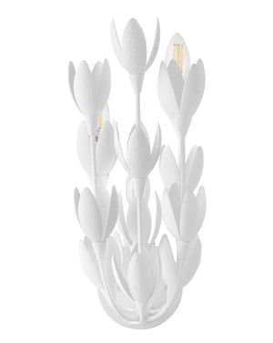 Flora 7" Three Lights Medium Sconce, Textured Plaster