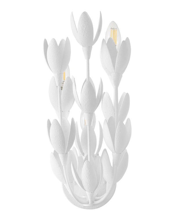 Flora 7" Three Lights Medium Sconce, Textured Plaster