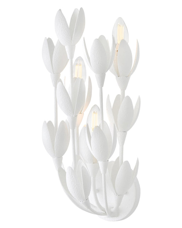Flora 7" Three Lights Medium Sconce, Textured Plaster