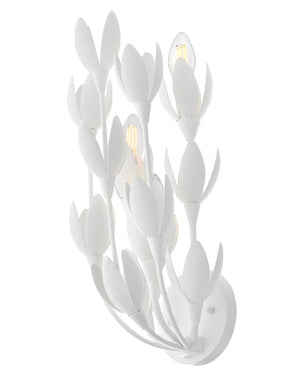 Flora 7" Three Lights Medium Sconce, Textured Plaster