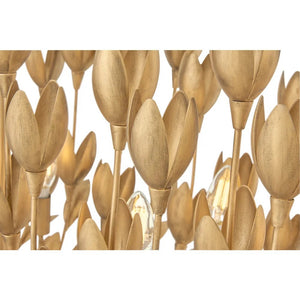 Flora 20" Three Lights Medium Convertible Semi-Flush Mount, Burnished Gold