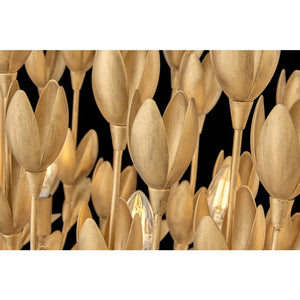 Flora 20" Three Lights Medium Convertible Semi-Flush Mount, Burnished Gold