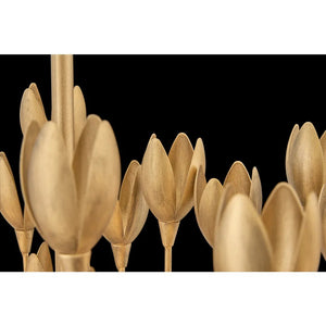 Flora 20" Three Lights Medium Convertible Semi-Flush Mount, Burnished Gold