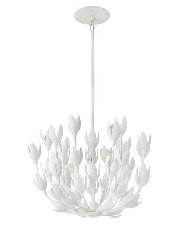 Flora 20" Three Lights Medium Convertible Semi-Flush Mount, Textured Plaster