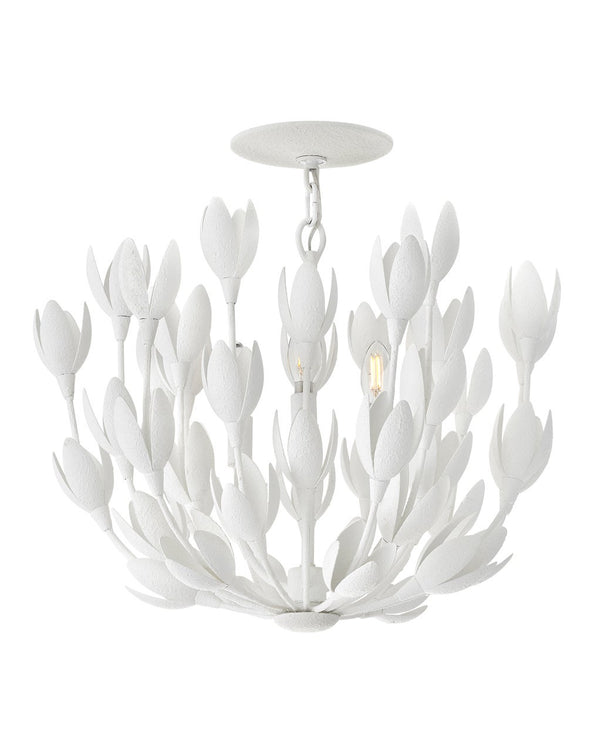 Flora 20" Three Lights Medium Convertible Semi-Flush Mount, Textured Plaster