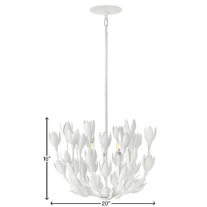 Flora 20" Three Lights Medium Convertible Semi-Flush Mount, Textured Plaster
