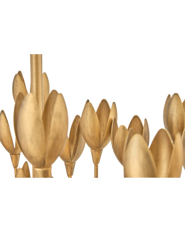 Flora 60" Ten Lights Large Linear, Burnished Gold