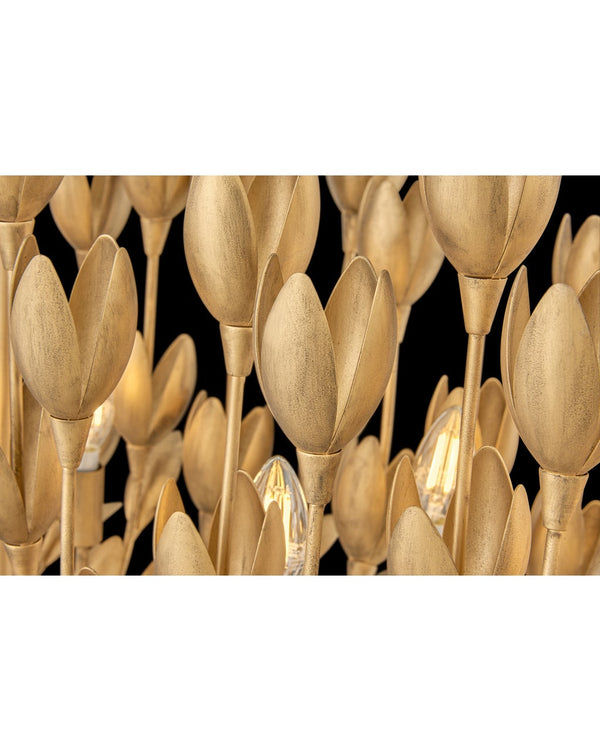 Flora 60" Ten Lights Large Linear, Burnished Gold