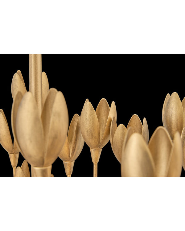 Flora 60" Ten Lights Large Linear, Burnished Gold