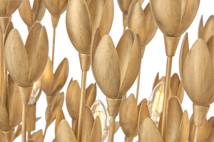Flora 26" Six Lights Medium Multi Tier Chandelier, Burnished Gold