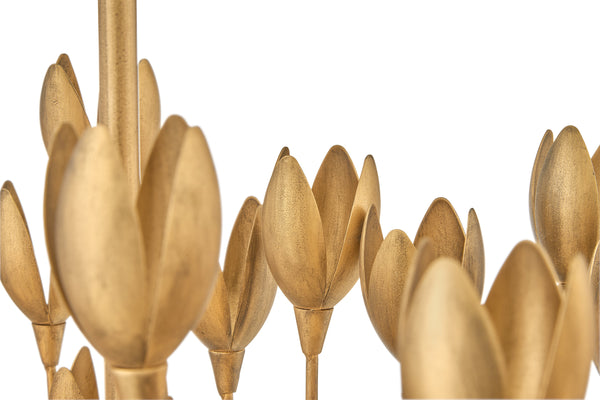 Flora 26" Six Lights Medium Multi Tier Chandelier, Burnished Gold