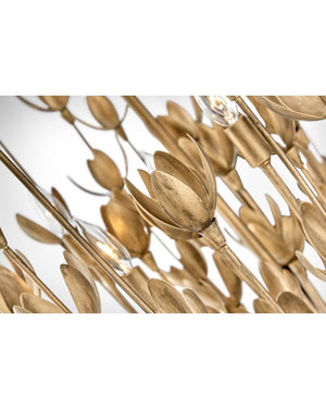 Flora 26" Six Lights Medium Multi Tier Chandelier, Burnished Gold
