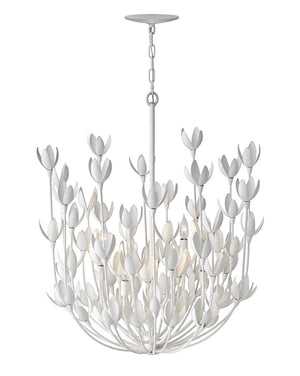 Flora 26" Six Lights Medium Multi Tier Chandelier, Textured Plaster