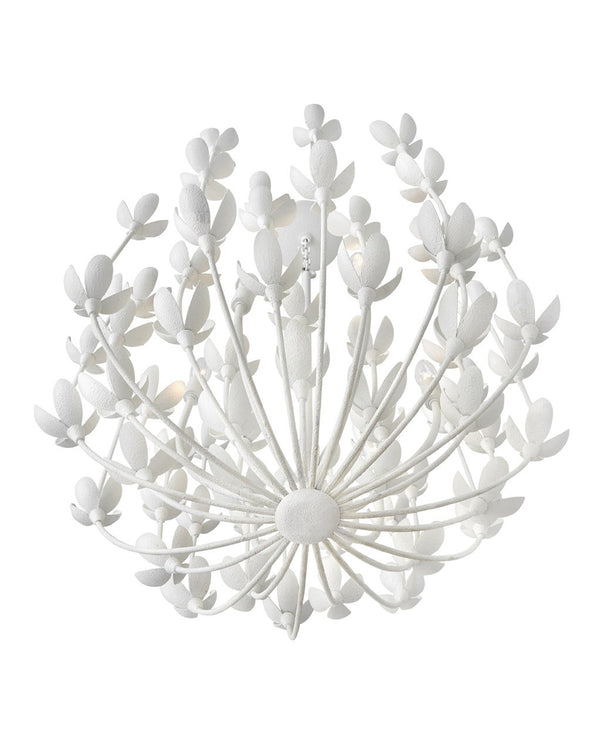 Flora 26" Six Lights Medium Multi Tier Chandelier, Textured Plaster