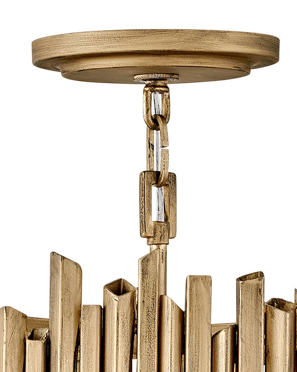 Roca 20" Three Lights Large Convertible Pendant, Burnished Gold