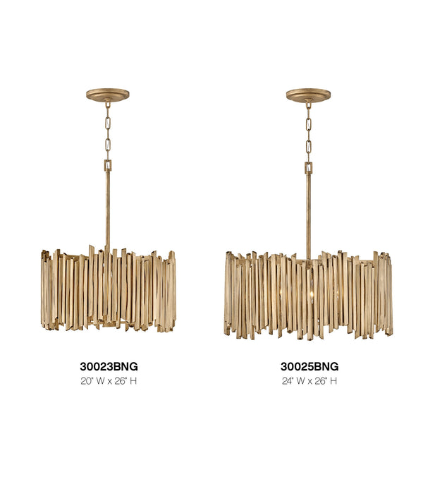 Roca 20" Three Lights Large Convertible Pendant, Burnished Gold