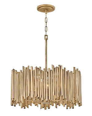Roca 24" Five Lights Medium Drum Chandelier, Burnished Gold