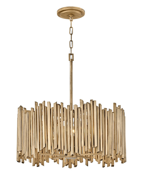 Roca 24" Five Lights Medium Drum Chandelier, Burnished Gold