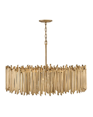 Roca 40" Eight Lights Large Drum Chandelier, Burnished Gold