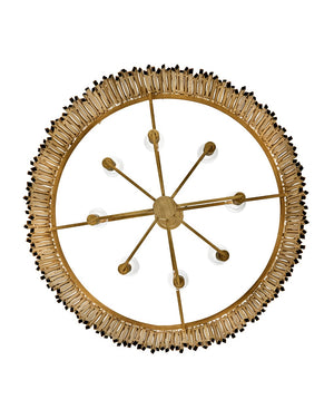 Roca 40" Eight Lights Large Drum Chandelier, Burnished Gold