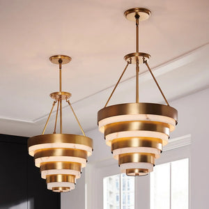 Echelon 18" Four Lights Large Pendant, Heritage Brass