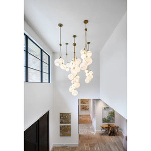 Skye 18" Three Lights Large Pendant, Heritage Brass / Cased Opal Glass
