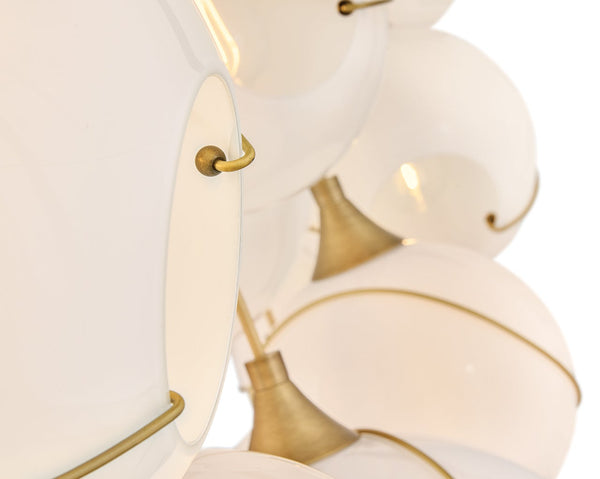 Skye 60" Thirteen Lights Large Linear, Heritage Brass / Cased Opal Glass