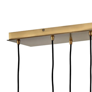 Skye 60" Thirteen Lights Large Linear, Heritage Brass / Clear Glass