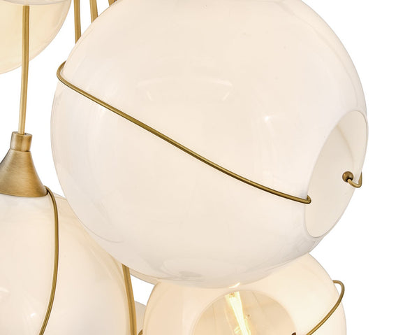 Skye 39" Eighteen Lights Double XL Multi Tier Chandelier, Heritage Brass / Cased Glass