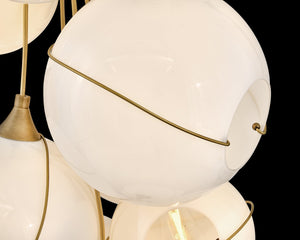 Skye 39" Eighteen Lights Double XL Multi Tier Chandelier, Heritage Brass / Cased Glass