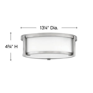 Clutch 13" Two Lights Small Flush Mount, Antique Nickel