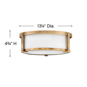 Clutch 13" Two Lights Small Flush Mount, Brushed Bronze