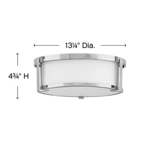 Clutch 13" Two Lights Small Flush Mount, Chrome