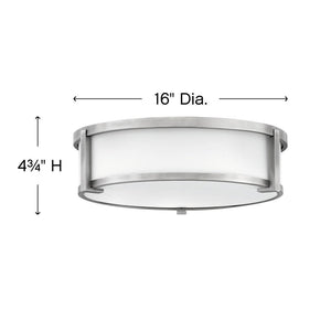 Clutch 16" Three Lights Medium Flush Mount, Antique Nickel