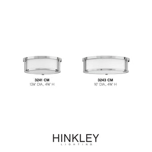 Clutch 16" Three Lights Medium Flush Mount, Chrome