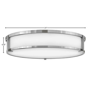 Clutch 24" Four Lights Large Flush Mount, Chrome
