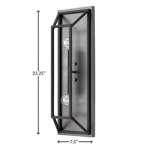 Casting 7" Two Lights Large Sconce, Aged Zinc