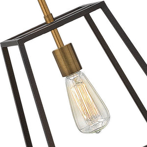 Casting 10" One Light Small Open Frame Pendant, Bronze