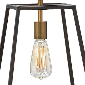 Casting 10" One Light Small Open Frame Pendant, Bronze