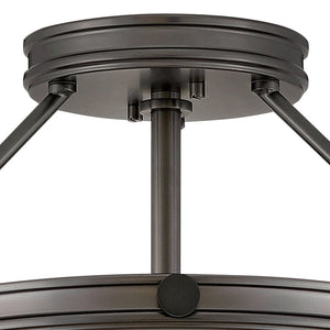 Dorian 15" Three Lights Medium Semi-Flush Mount, Black Oxide