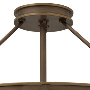 Dorian 22" Four Lights Medium Semi-Flush Mount, Light Oiled Bronze