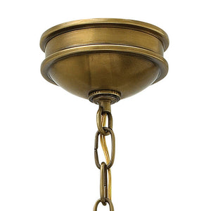 Dorian 21" Four Lights Small Pendant, Heritage Brass