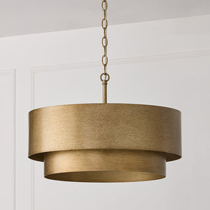 Marlo 21" Four Lights Dual Mount Tiered Pendant, Mystic Luster