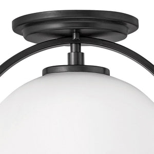Pinnacle 11" One Light Small Semi-Flush Mount, Black