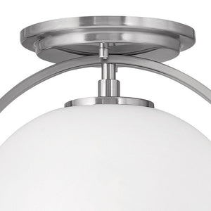 Pinnacle 11" One Light Small Semi-Flush Mount, Brushed Nickel