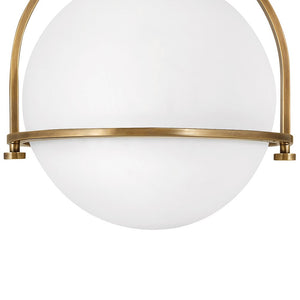 Pinnacle 11" One Light Small Semi-Flush Mount, Heritage Brass