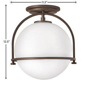 Pinnacle 11" One Light Small Semi-Flush Mount, Buckeye Bronze