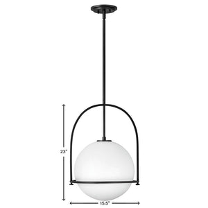 Pinnacle 15" One Light Medium Pendant, Black